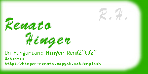 renato hinger business card